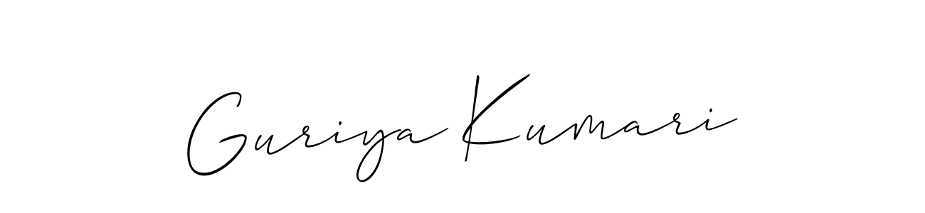 The best way (Allison_Script) to make a short signature is to pick only two or three words in your name. The name Guriya Kumari include a total of six letters. For converting this name. Guriya Kumari signature style 2 images and pictures png