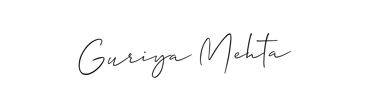 Make a short Guriya Mehta signature style. Manage your documents anywhere anytime using Allison_Script. Create and add eSignatures, submit forms, share and send files easily. Guriya Mehta signature style 2 images and pictures png