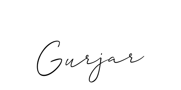 Use a signature maker to create a handwritten signature online. With this signature software, you can design (Allison_Script) your own signature for name Gurjar. Gurjar signature style 2 images and pictures png