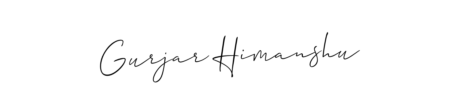 You should practise on your own different ways (Allison_Script) to write your name (Gurjar Himanshu) in signature. don't let someone else do it for you. Gurjar Himanshu signature style 2 images and pictures png
