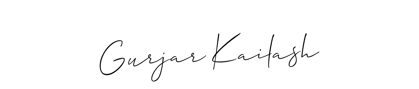 It looks lik you need a new signature style for name Gurjar Kailash. Design unique handwritten (Allison_Script) signature with our free signature maker in just a few clicks. Gurjar Kailash signature style 2 images and pictures png