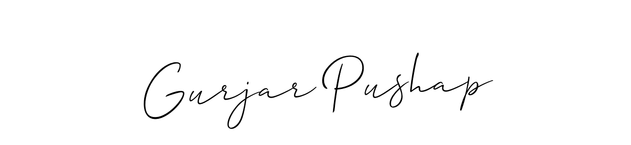 How to make Gurjar Pushap name signature. Use Allison_Script style for creating short signs online. This is the latest handwritten sign. Gurjar Pushap signature style 2 images and pictures png
