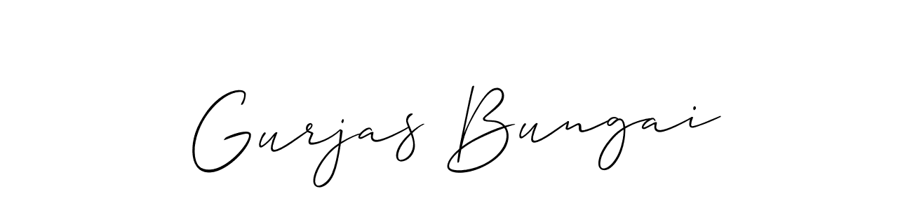 Create a beautiful signature design for name Gurjas Bungai. With this signature (Allison_Script) fonts, you can make a handwritten signature for free. Gurjas Bungai signature style 2 images and pictures png