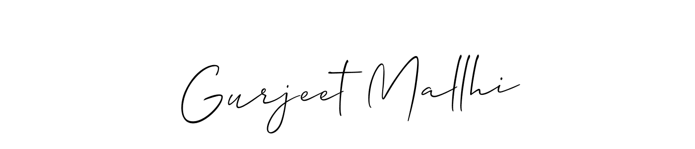 Make a beautiful signature design for name Gurjeet Mallhi. With this signature (Allison_Script) style, you can create a handwritten signature for free. Gurjeet Mallhi signature style 2 images and pictures png