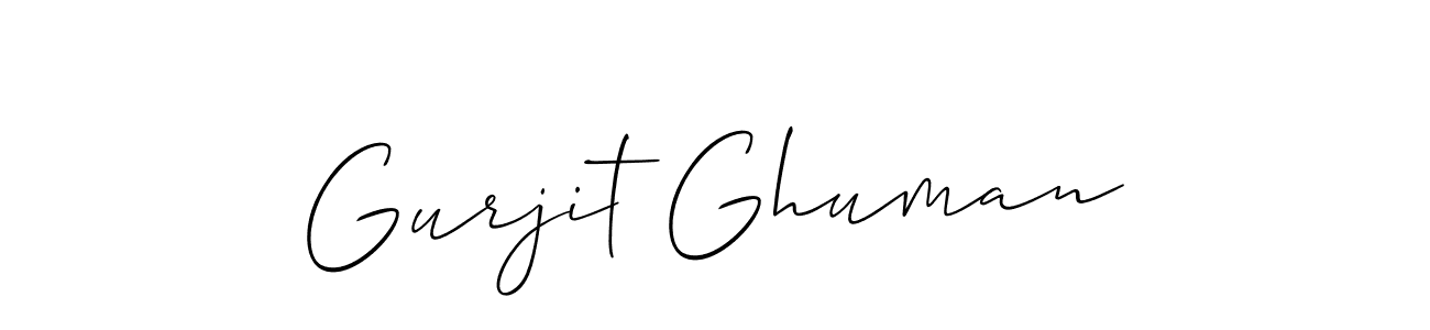 How to make Gurjit Ghuman name signature. Use Allison_Script style for creating short signs online. This is the latest handwritten sign. Gurjit Ghuman signature style 2 images and pictures png