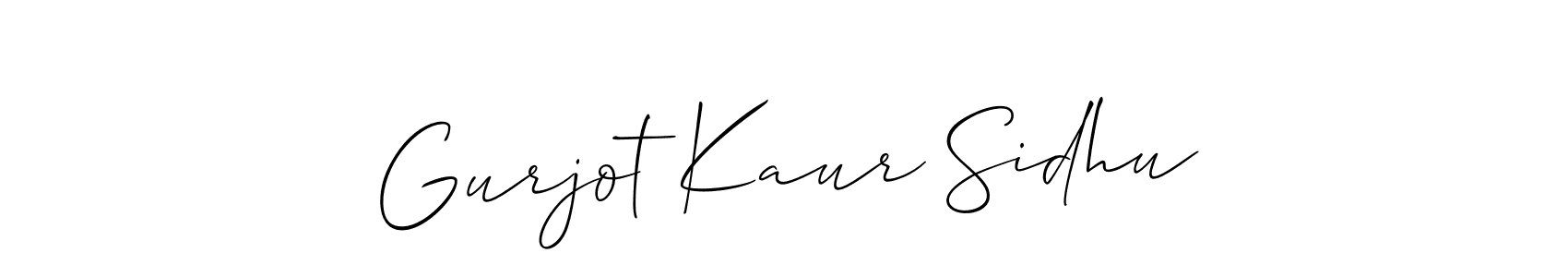 How to make Gurjot Kaur Sidhu name signature. Use Allison_Script style for creating short signs online. This is the latest handwritten sign. Gurjot Kaur Sidhu signature style 2 images and pictures png
