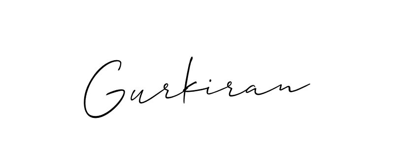 How to make Gurkiran signature? Allison_Script is a professional autograph style. Create handwritten signature for Gurkiran name. Gurkiran signature style 2 images and pictures png