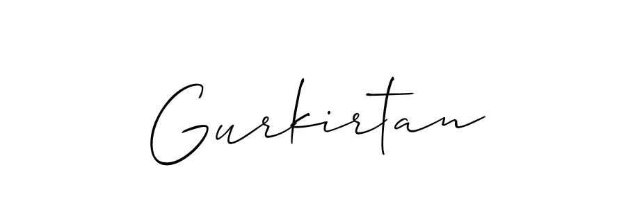 Make a beautiful signature design for name Gurkirtan. With this signature (Allison_Script) style, you can create a handwritten signature for free. Gurkirtan signature style 2 images and pictures png