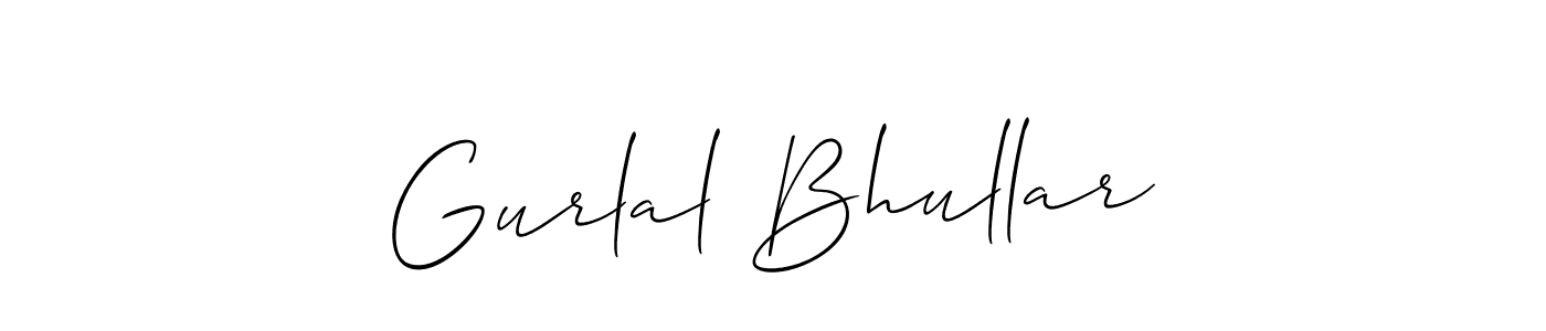 Make a beautiful signature design for name Gurlal Bhullar. With this signature (Allison_Script) style, you can create a handwritten signature for free. Gurlal Bhullar signature style 2 images and pictures png