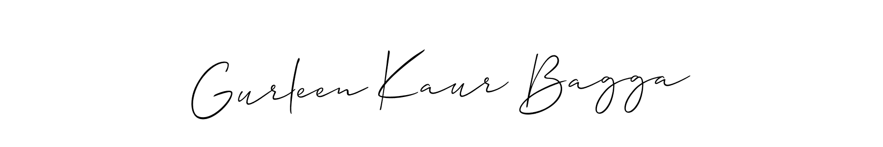 Allison_Script is a professional signature style that is perfect for those who want to add a touch of class to their signature. It is also a great choice for those who want to make their signature more unique. Get Gurleen Kaur Bagga name to fancy signature for free. Gurleen Kaur Bagga signature style 2 images and pictures png