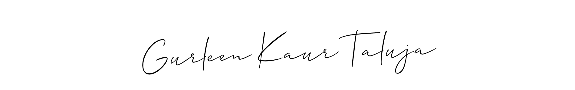 Also You can easily find your signature by using the search form. We will create Gurleen Kaur Taluja name handwritten signature images for you free of cost using Allison_Script sign style. Gurleen Kaur Taluja signature style 2 images and pictures png