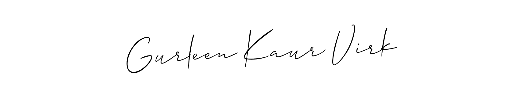 Create a beautiful signature design for name Gurleen Kaur Virk. With this signature (Allison_Script) fonts, you can make a handwritten signature for free. Gurleen Kaur Virk signature style 2 images and pictures png