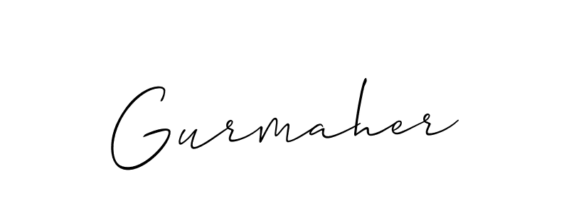 How to make Gurmaher signature? Allison_Script is a professional autograph style. Create handwritten signature for Gurmaher name. Gurmaher signature style 2 images and pictures png