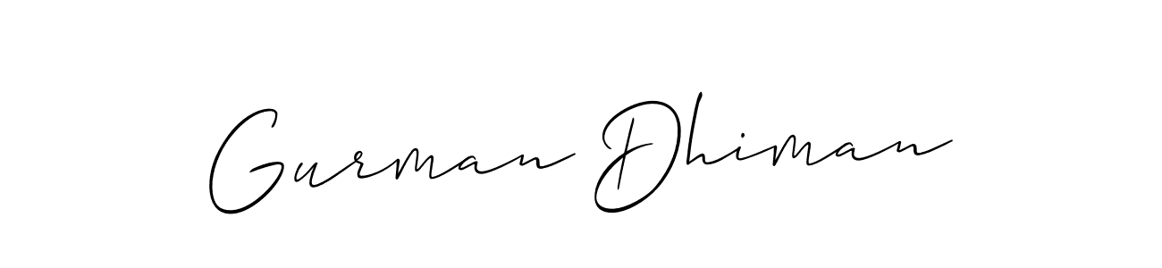 You should practise on your own different ways (Allison_Script) to write your name (Gurman Dhiman) in signature. don't let someone else do it for you. Gurman Dhiman signature style 2 images and pictures png