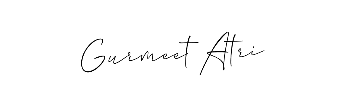 This is the best signature style for the Gurmeet Atri name. Also you like these signature font (Allison_Script). Mix name signature. Gurmeet Atri signature style 2 images and pictures png