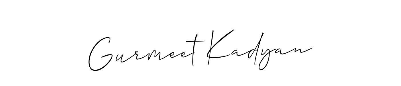 It looks lik you need a new signature style for name Gurmeet Kadyan. Design unique handwritten (Allison_Script) signature with our free signature maker in just a few clicks. Gurmeet Kadyan signature style 2 images and pictures png