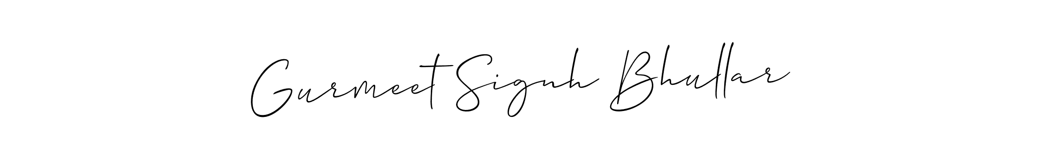 The best way (Allison_Script) to make a short signature is to pick only two or three words in your name. The name Gurmeet Signh Bhullar include a total of six letters. For converting this name. Gurmeet Signh Bhullar signature style 2 images and pictures png