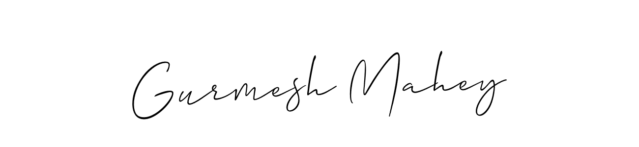 How to make Gurmesh Mahey signature? Allison_Script is a professional autograph style. Create handwritten signature for Gurmesh Mahey name. Gurmesh Mahey signature style 2 images and pictures png