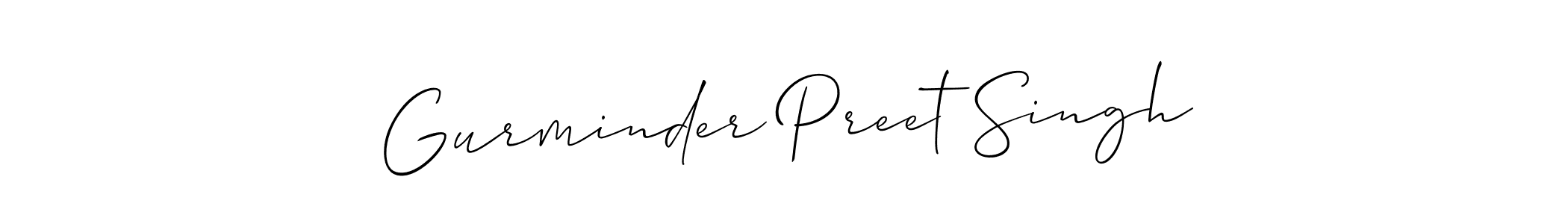 How to make Gurminder Preet Singh name signature. Use Allison_Script style for creating short signs online. This is the latest handwritten sign. Gurminder Preet Singh signature style 2 images and pictures png