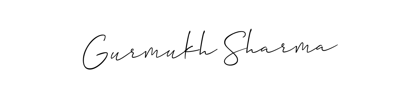 Make a beautiful signature design for name Gurmukh Sharma. With this signature (Allison_Script) style, you can create a handwritten signature for free. Gurmukh Sharma signature style 2 images and pictures png