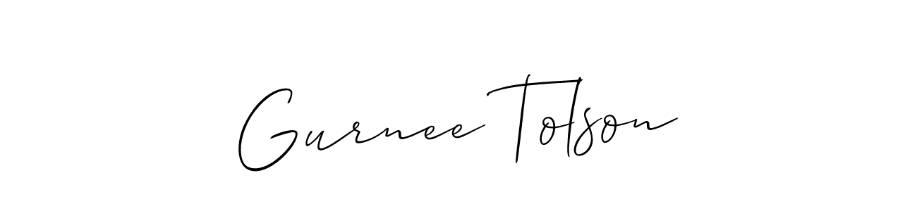 if you are searching for the best signature style for your name Gurnee Tolson. so please give up your signature search. here we have designed multiple signature styles  using Allison_Script. Gurnee Tolson signature style 2 images and pictures png