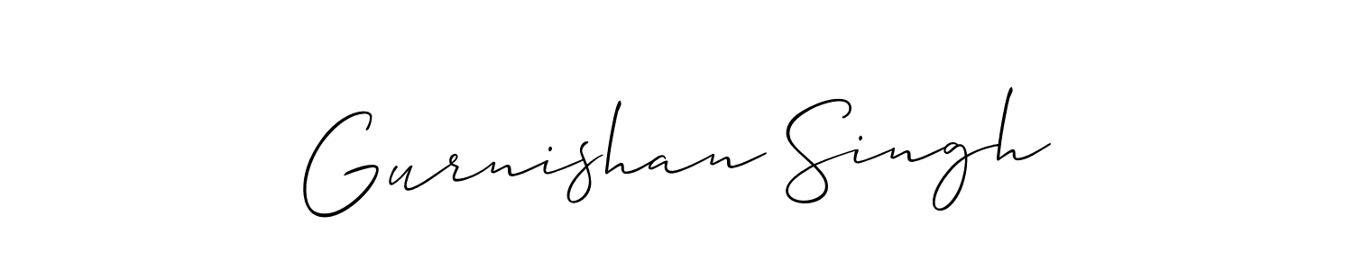 Also we have Gurnishan Singh name is the best signature style. Create professional handwritten signature collection using Allison_Script autograph style. Gurnishan Singh signature style 2 images and pictures png