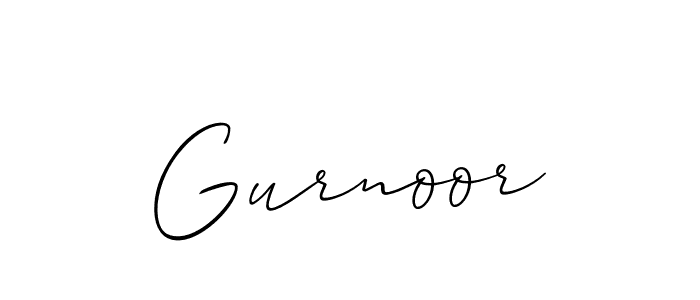 Make a beautiful signature design for name Gurnoor. With this signature (Allison_Script) style, you can create a handwritten signature for free. Gurnoor signature style 2 images and pictures png