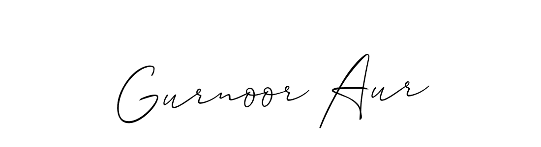 Create a beautiful signature design for name Gurnoor Aur. With this signature (Allison_Script) fonts, you can make a handwritten signature for free. Gurnoor Aur signature style 2 images and pictures png