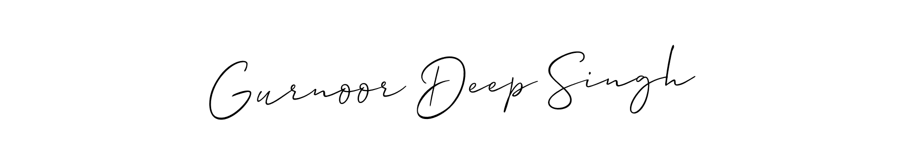 Create a beautiful signature design for name Gurnoor Deep Singh. With this signature (Allison_Script) fonts, you can make a handwritten signature for free. Gurnoor Deep Singh signature style 2 images and pictures png