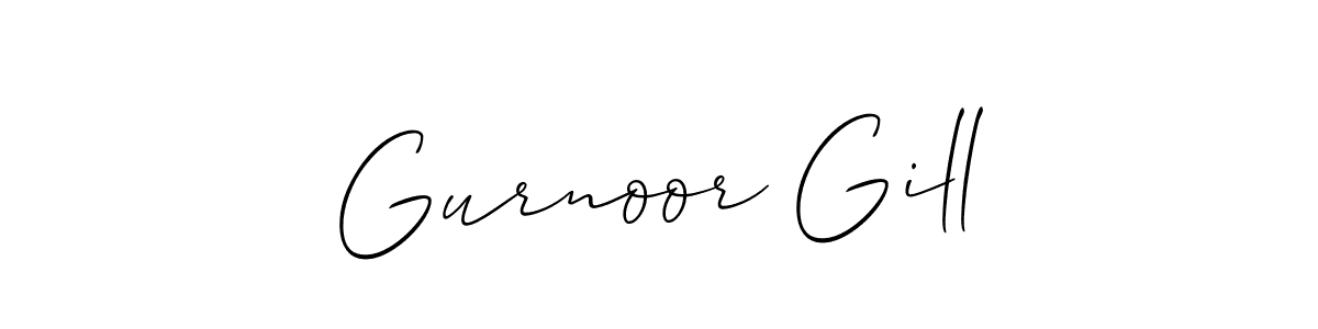 Make a beautiful signature design for name Gurnoor Gill. With this signature (Allison_Script) style, you can create a handwritten signature for free. Gurnoor Gill signature style 2 images and pictures png