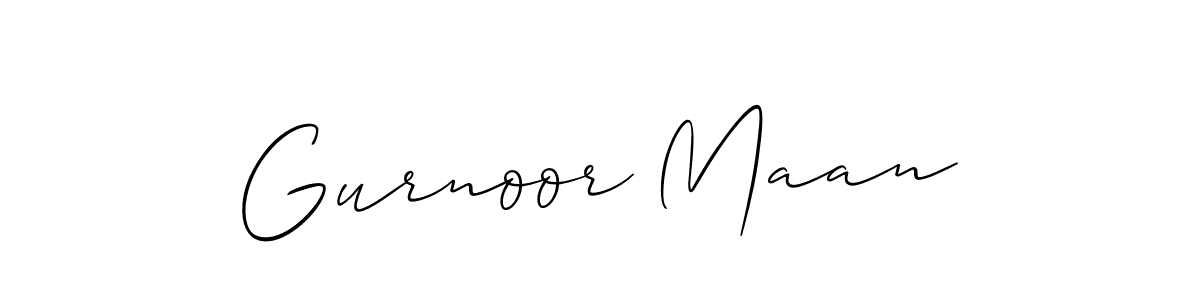 Create a beautiful signature design for name Gurnoor Maan. With this signature (Allison_Script) fonts, you can make a handwritten signature for free. Gurnoor Maan signature style 2 images and pictures png