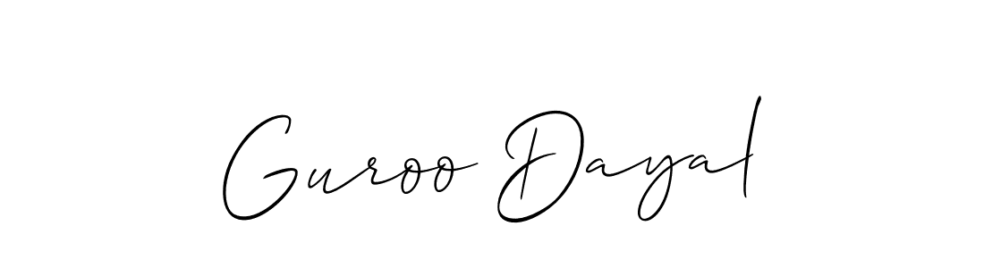 Design your own signature with our free online signature maker. With this signature software, you can create a handwritten (Allison_Script) signature for name Guroo Dayal. Guroo Dayal signature style 2 images and pictures png