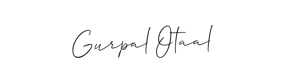 Also You can easily find your signature by using the search form. We will create Gurpal Otaal name handwritten signature images for you free of cost using Allison_Script sign style. Gurpal Otaal signature style 2 images and pictures png