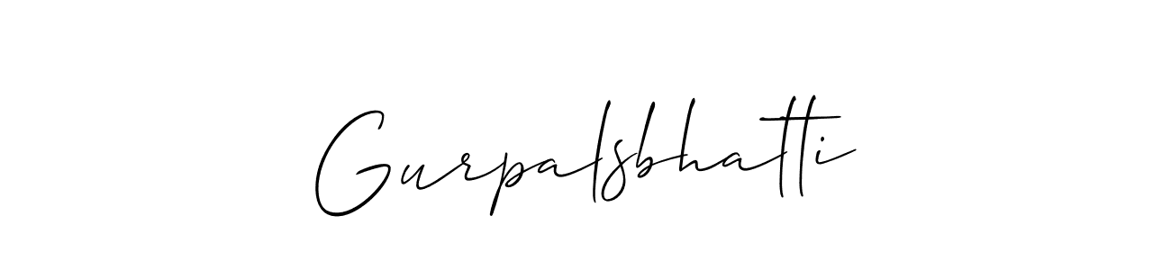 Design your own signature with our free online signature maker. With this signature software, you can create a handwritten (Allison_Script) signature for name Gurpalsbhatti. Gurpalsbhatti signature style 2 images and pictures png