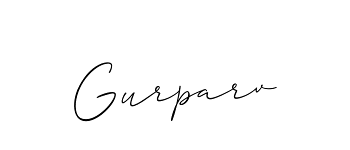 Gurparv stylish signature style. Best Handwritten Sign (Allison_Script) for my name. Handwritten Signature Collection Ideas for my name Gurparv. Gurparv signature style 2 images and pictures png