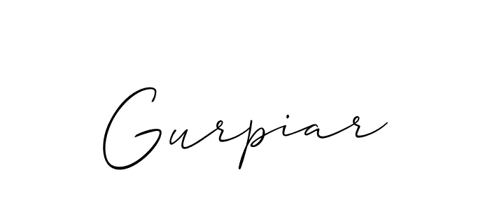 It looks lik you need a new signature style for name Gurpiar. Design unique handwritten (Allison_Script) signature with our free signature maker in just a few clicks. Gurpiar signature style 2 images and pictures png