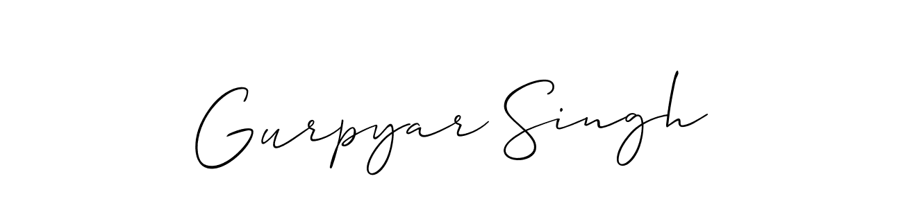 Make a beautiful signature design for name Gurpyar Singh. With this signature (Allison_Script) style, you can create a handwritten signature for free. Gurpyar Singh signature style 2 images and pictures png