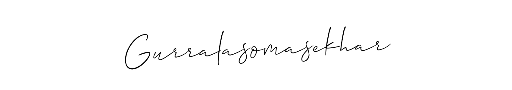 How to make Gurralasomasekhar name signature. Use Allison_Script style for creating short signs online. This is the latest handwritten sign. Gurralasomasekhar signature style 2 images and pictures png