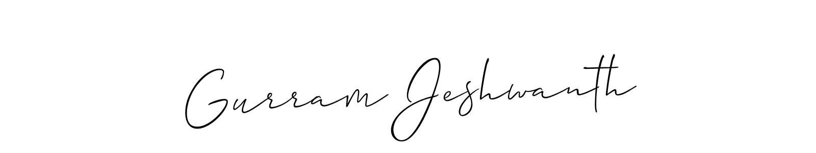 Make a short Gurram Jeshwanth signature style. Manage your documents anywhere anytime using Allison_Script. Create and add eSignatures, submit forms, share and send files easily. Gurram Jeshwanth signature style 2 images and pictures png