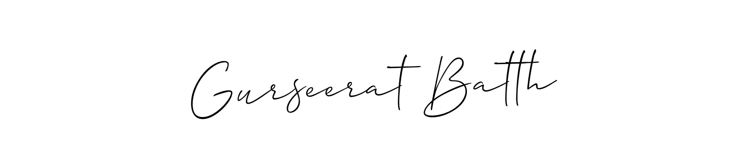 Also You can easily find your signature by using the search form. We will create Gurseerat Batth name handwritten signature images for you free of cost using Allison_Script sign style. Gurseerat Batth signature style 2 images and pictures png