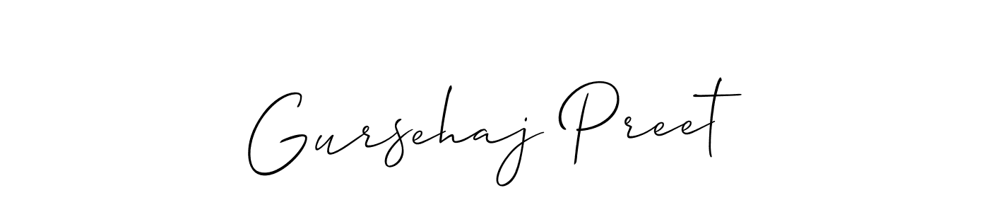 Gursehaj Preet stylish signature style. Best Handwritten Sign (Allison_Script) for my name. Handwritten Signature Collection Ideas for my name Gursehaj Preet. Gursehaj Preet signature style 2 images and pictures png