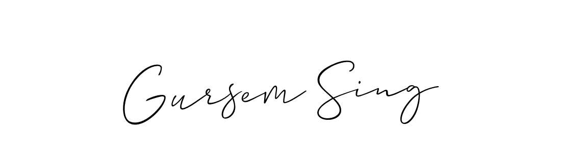 Also we have Gursem Sing name is the best signature style. Create professional handwritten signature collection using Allison_Script autograph style. Gursem Sing signature style 2 images and pictures png
