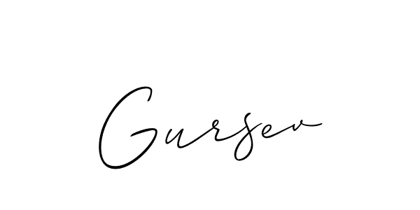 The best way (Allison_Script) to make a short signature is to pick only two or three words in your name. The name Gursev include a total of six letters. For converting this name. Gursev signature style 2 images and pictures png