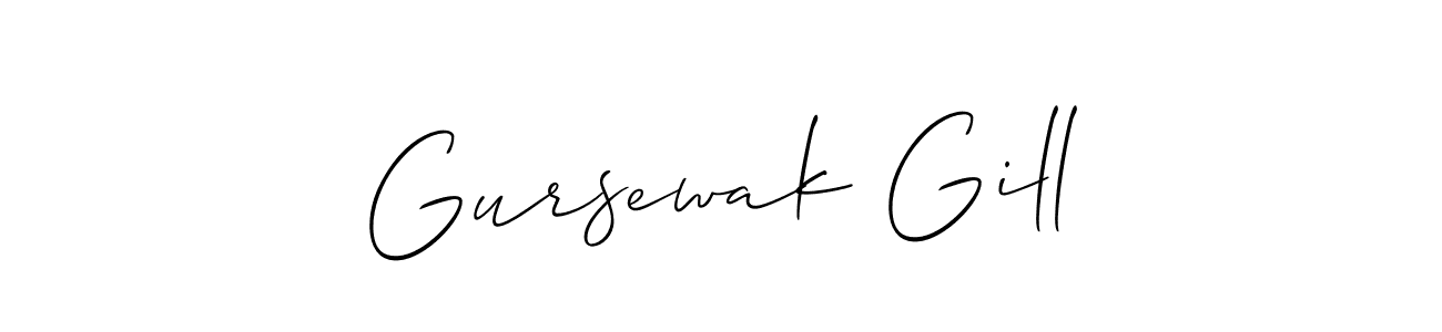 Make a short Gursewak Gill signature style. Manage your documents anywhere anytime using Allison_Script. Create and add eSignatures, submit forms, share and send files easily. Gursewak Gill signature style 2 images and pictures png