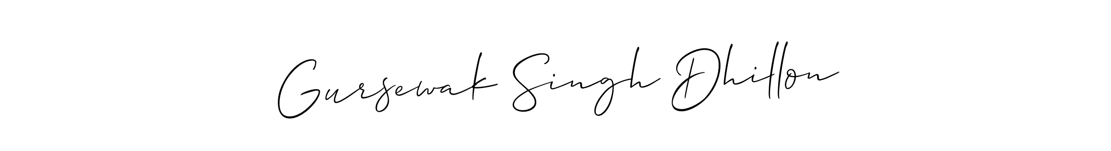 Create a beautiful signature design for name Gursewak Singh Dhillon. With this signature (Allison_Script) fonts, you can make a handwritten signature for free. Gursewak Singh Dhillon signature style 2 images and pictures png