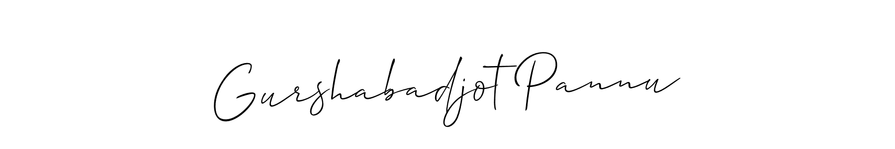 How to make Gurshabadjot Pannu name signature. Use Allison_Script style for creating short signs online. This is the latest handwritten sign. Gurshabadjot Pannu signature style 2 images and pictures png