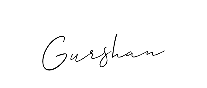 Create a beautiful signature design for name Gurshan. With this signature (Allison_Script) fonts, you can make a handwritten signature for free. Gurshan signature style 2 images and pictures png