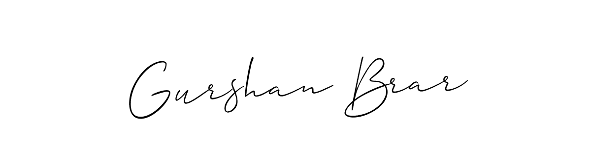 Make a short Gurshan Brar signature style. Manage your documents anywhere anytime using Allison_Script. Create and add eSignatures, submit forms, share and send files easily. Gurshan Brar signature style 2 images and pictures png