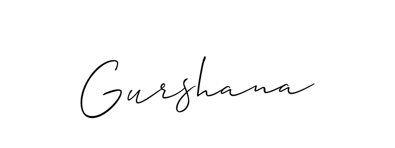 Make a beautiful signature design for name Gurshana. With this signature (Allison_Script) style, you can create a handwritten signature for free. Gurshana signature style 2 images and pictures png