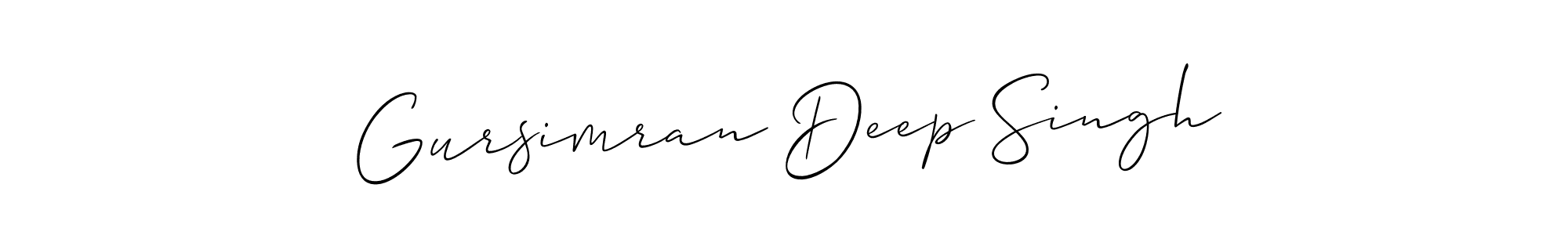 Use a signature maker to create a handwritten signature online. With this signature software, you can design (Allison_Script) your own signature for name Gursimran Deep Singh. Gursimran Deep Singh signature style 2 images and pictures png